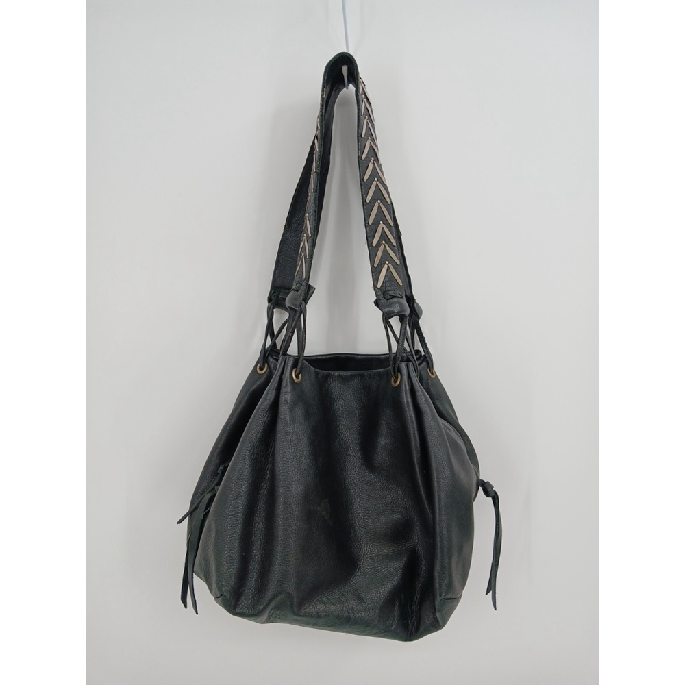 Calleen Cordero Black Leather Purse Tote Bag